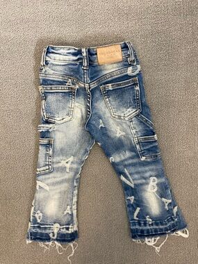 Valabasas Play Designer Luxury Boys' Distressed Blue Denim Jeans- Streetwear